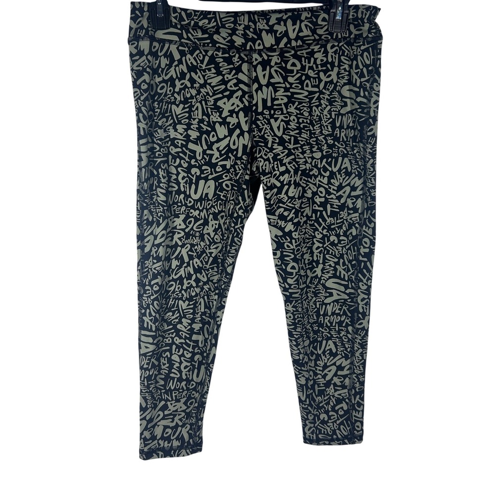 Under Armour Girls YLG/G Motion Printed Ankle Crop Leggings Black Graffiti NEW